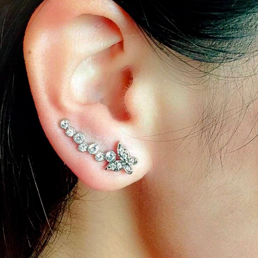 🦋🦋✨Crystal Butterfly Ear Climbers✨🦋🦋